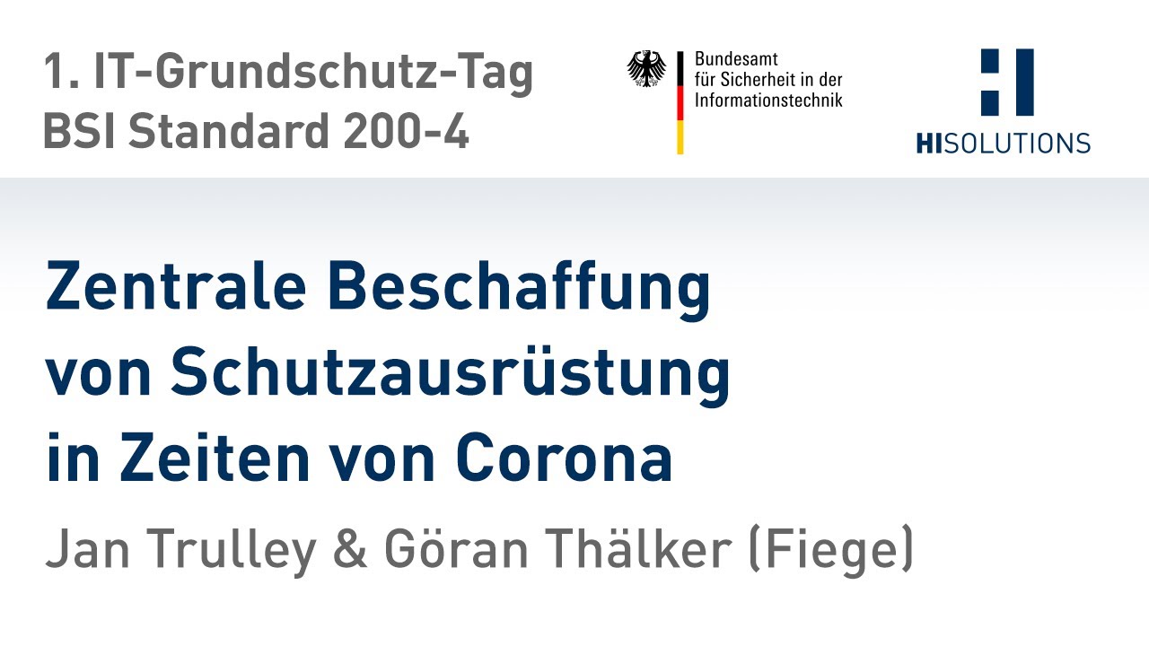 Zentrale Beschaffung von Schutzausrüstung in Zeiten von Corona, Jan Trulley & Göran Thälker (Fiege)